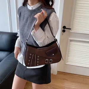2026 Spring/Summer New High-End Vintage Versatile Shoulder Bag Niche Underarm Bag Women's Commuter Crossbody Bag 3031SK