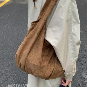 Fashion Suede Tote Bag Autumn Winter New Large Capacity Single Shoulder Shopping Bags Solid Color Versatile Female Handbags