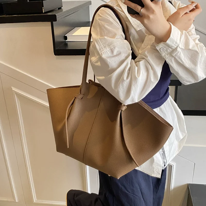 Branded Designer Shoulder Tote Bags For Women Soft PU Leather 2-IN-1 Big Capacity Shopper Tote Set 2025 Luxury Designer Handbags - Image 3